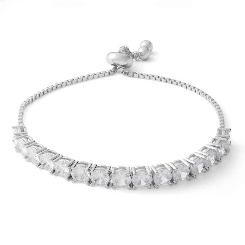 Main Image 1 of 5mm Cubic Zirconia Line Bolo Bracelet in Sterling Silver - 10&quot;