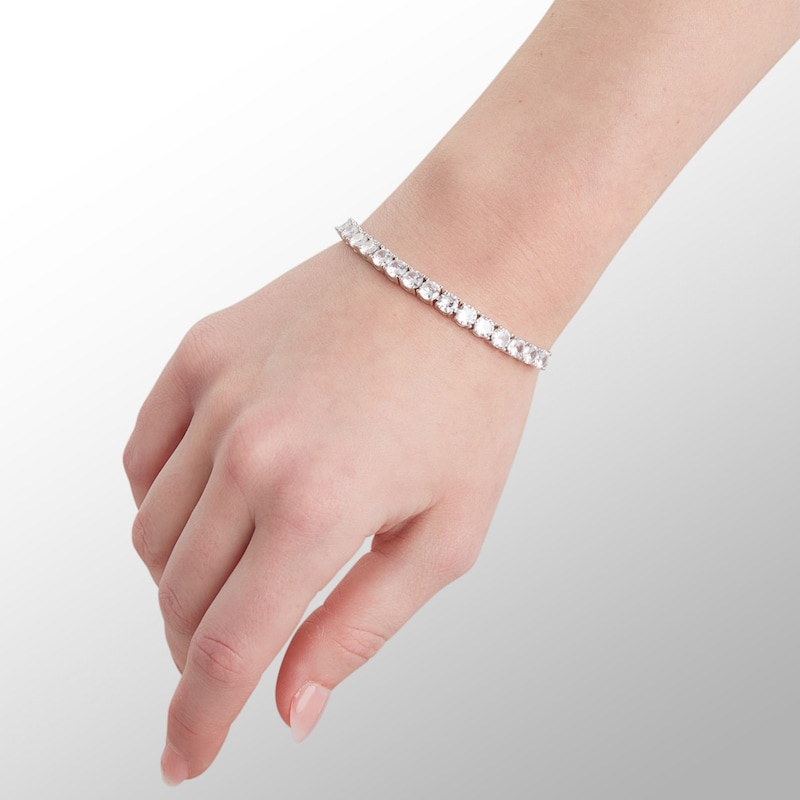 Main Image 3 of 5mm Cubic Zirconia Line Bolo Bracelet in Sterling Silver - 10&quot;