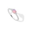 Thumbnail Image 5 of Sterling Silver Simulated Pink Opal and CZ Tri-Sides Ring - Size 7