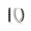 Thumbnail Image 1 of 13mm Black Cubic Zirconia Channel Huggie Hoop Earrings in Solid Sterling Silver