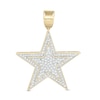 Thumbnail Image 0 of Cubic Zirconia Pavé Composite Double Star Necklace Charm in 10K Gold