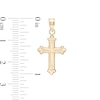 Thumbnail Image 2 of Grooved Budded Cross Necklace Charm in 10K Stamp Hollow Gold