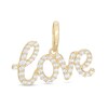 Thumbnail Image 1 of Cubic Zirconia Cursive &quot;love&quot; Necklace Charm in 10K Solid Gold