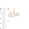 Thumbnail Image 2 of Cubic Zirconia Cursive &quot;love&quot; Necklace Charm in 10K Solid Gold