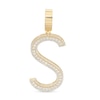 Thumbnail Image 1 of Cubic Zirconia Large Triple Row &quot;S&quot; Initial Necklace Charm in 10K Gold