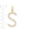 Thumbnail Image 2 of Cubic Zirconia Large Triple Row &quot;S&quot; Initial Necklace Charm in 10K Gold