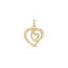 Thumbnail Image 1 of Looping Double Heart Necklace Charm in 10K Gold Casting Solid