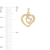 Thumbnail Image 2 of Looping Double Heart Necklace Charm in 10K Gold Casting Solid