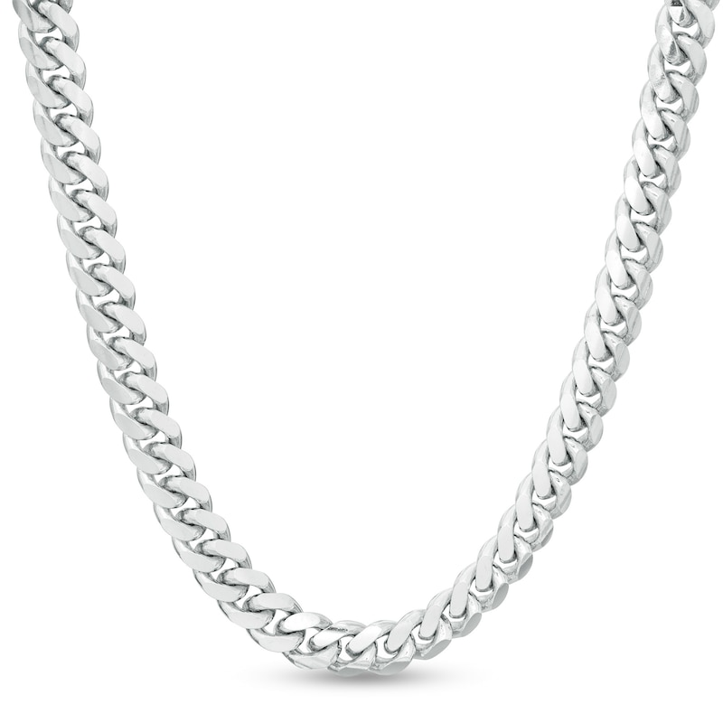 Made In Italy 210 Gauge Solid Cuban Curb Chain Necklace In Sterling 