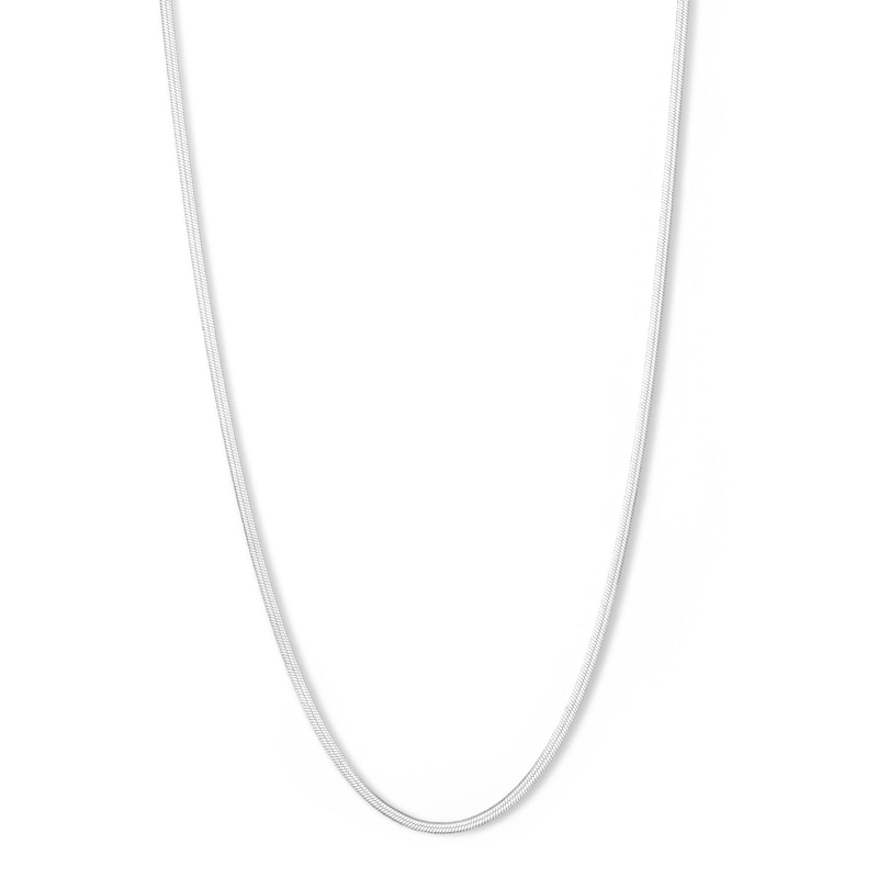 Made in Italy Gauge Herringbone Chain Necklace in Solid Sterling Silver