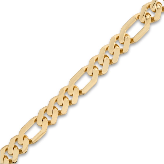 250 Gauge Semi-Solid Figaro Chain Bracelet in 10K Gold - 8.5"