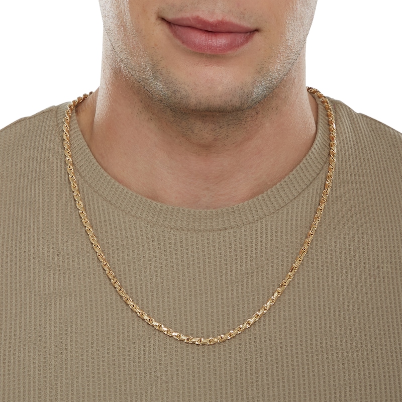 Made in Italy 070 Gauge Loose Rope Chain Necklace in 10K Hollow Gold ...
