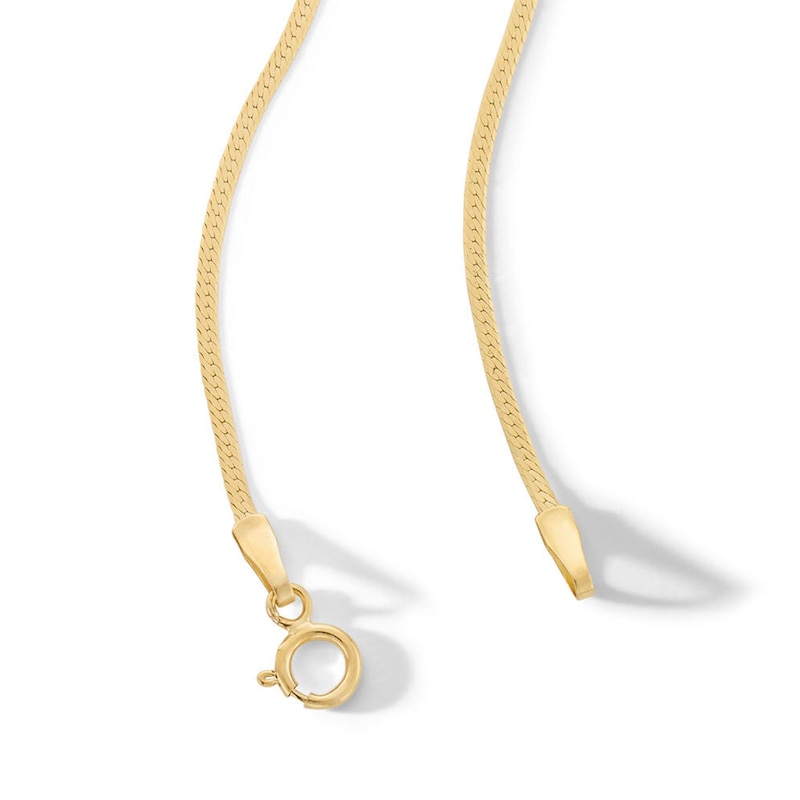 Main Image 3 of 10K Solid Gold Herringbone Chain Made in Italy - 18&quot;