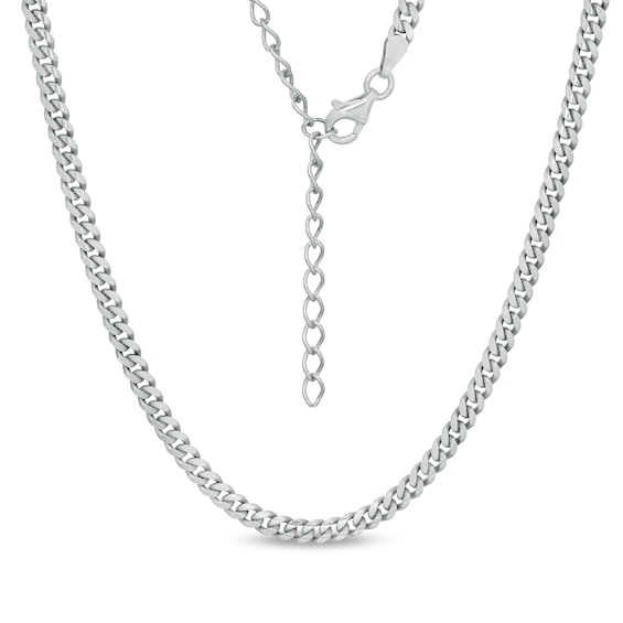 100 Gauge Solid Cuban Curb Chain Choker Necklace in Sterling Silver - 16"