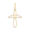 Thumbnail Image 1 of Cubic Zirconia Infinity Heart Angel Outline Necklace Charm in 10K Solid Gold