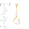 Thumbnail Image 2 of 014 Gauge Cubic Zirconia Tilted Half Shadow Heart Belly Button Ring in 10K Gold