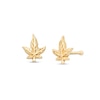 Thumbnail Image 1 of 022 Gauge Diamond-Cut Cannabis Leaf Nose Stud in 14K Gold