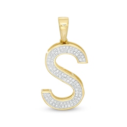 1/6 CT. T.W. Diamond &quot;S&quot; Initial Necklace Charm in 10K Gold