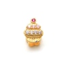 Thumbnail Image 1 of 019 Gauge Multi-Color Cubic Zirconia Cupcake Cartilage Barbell in 14K Gold