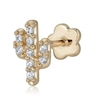 Thumbnail Image 1 of 019 Gauge Cubic Zirconia Cactus Cartilage Barbell in 14K Gold