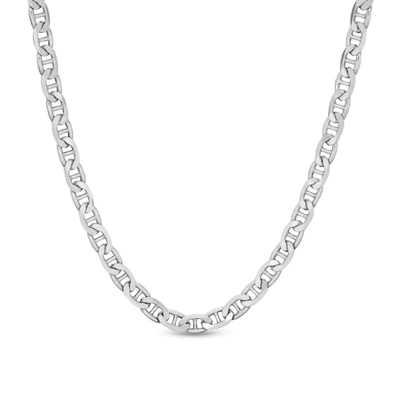 Made in Italy Gauge Solid Mariner Chain Necklace in Sterling Silver