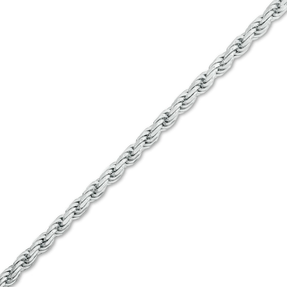 Made in Italy 060 Gauge Solid Rope Chain Bracelet in Sterling Silver - 7.5"