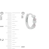 Thumbnail Image 1 of Child's Pink Cubic Zirconia Triple Heart Alternating Huggie Hoop Earrings in Sterling Silver