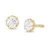 Thumbnail Image 1 of Child's 4mm Cubic Zirconia Twist Frame Stud Earrings in 14K Gold