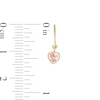 Thumbnail Image 1 of Child's 4mm Heart-Shaped Pink Cubic Zirconia Dangle 10mm Hoop Earrings in 10K Gold