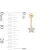 Thumbnail Image 2 of 10K Solid Gold CZ Flower Curved Barbell - 19G 3/8&quot;