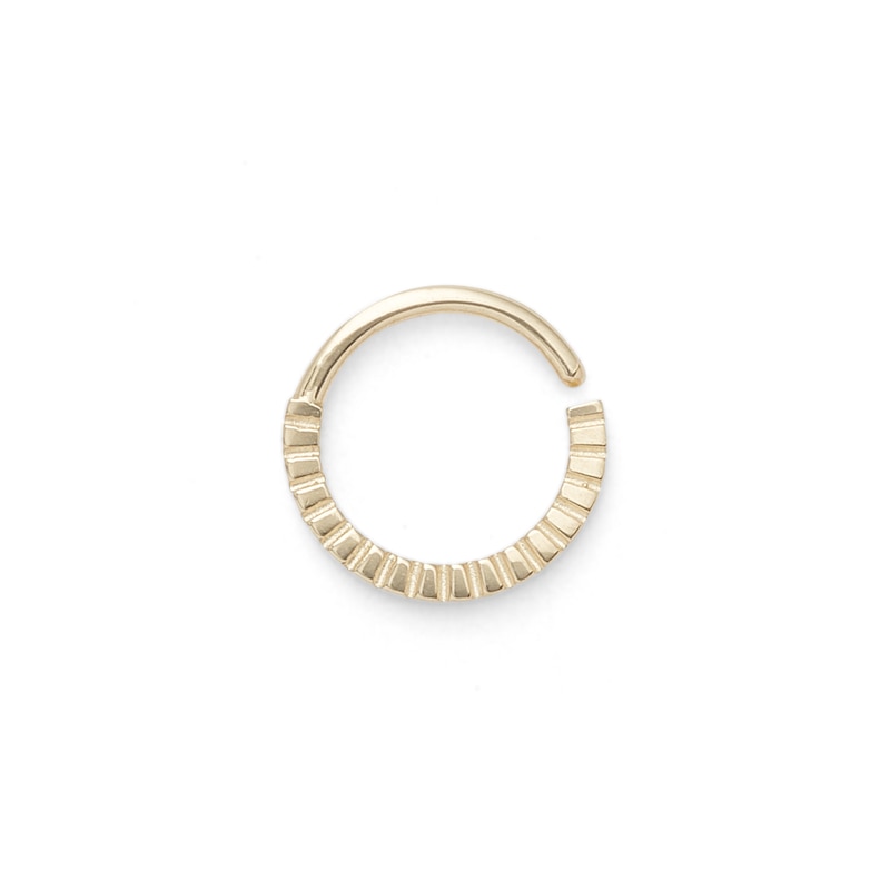 Main Image 2 of 019 Gauge Textured Hoop Cartilage Earring in 10K Gold