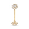 Thumbnail Image 1 of 10K Solid Gold CZ Double Flower Belly Button Ring - 16G