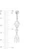 Thumbnail Image 1 of Solid Stainless Steel CZ Marquise and Round Dangle Belly Button Ring - 14G