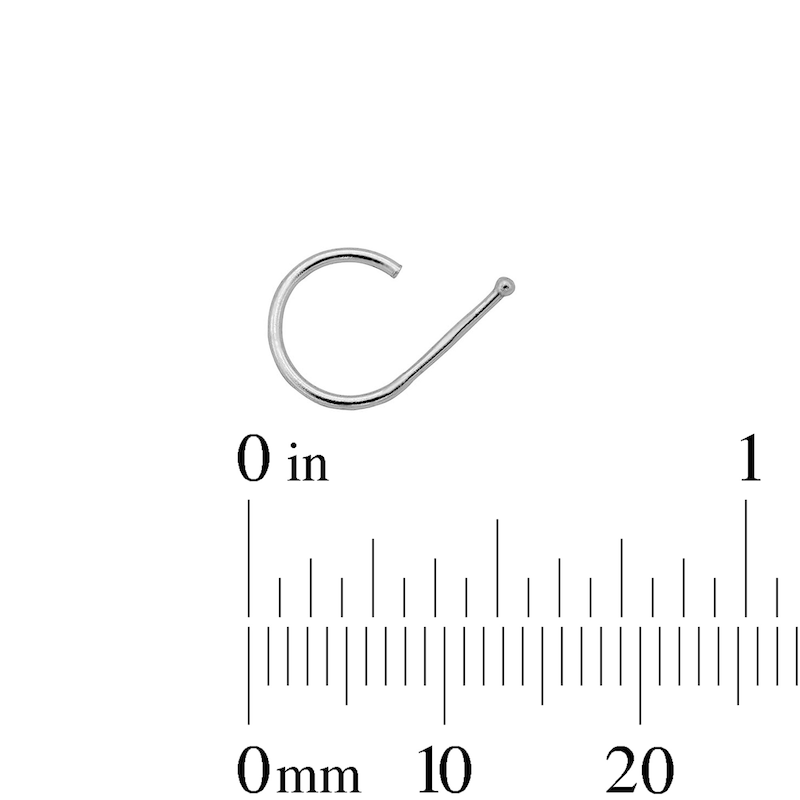 Main Image 4 of Semi-Solid Sterling Silver Three Piece Nose Ring Set - 20G