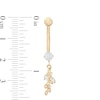 Thumbnail Image 2 of 014 Gauge Cubic Zirconia Leafy Dangle Belly Button Ring in Semi-Solid 10K Gold