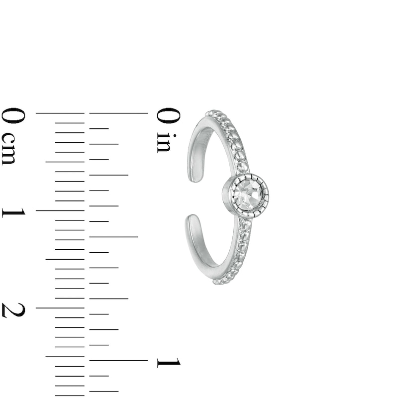 Main Image 2 of Sterling Silver Crystal Beaded Midi/Toe Ring