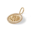 Thumbnail Image 1 of Cubic Zirconia Frame Lotus Flower Medallion Necklace Charm in 10K Solid Gold
