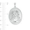 Thumbnail Image 2 of Cubic Zirconia Frame Jesus Head Oval Medallion Necklace Charm in Sterling Silver