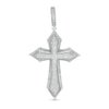 Thumbnail Image 0 of Cubic Zirconia Layered Gothic-Style Cross Necklace Charm in Sterling Silver