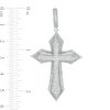 Thumbnail Image 1 of Cubic Zirconia Layered Gothic-Style Cross Necklace Charm in Sterling Silver