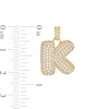 Thumbnail Image 2 of Cubic Zirconia &quot;K&quot; Puff Block Initial Necklace Charm in 10K Semi-Solid Gold