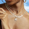 Thumbnail Image 3 of Cubic Zirconia &quot;K&quot; Puff Block Initial Necklace Charm in 10K Semi-Solid Gold