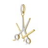 Thumbnail Image 3 of 1/4 CT. T.W. Diamond Scissor Shears and Straight Razor Barber Necklace Charm in 10K Gold