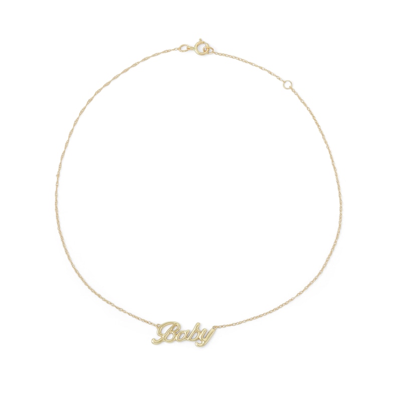 Main Image 2 of &quot;Baby&quot; Anklet in 10K Gold - 10&quot;