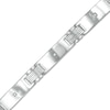 Thumbnail Image 0 of Cubic Zirconia Solitaire Station Link Bracelet in Sterling Silver - 8.5"