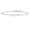 Thumbnail Image 1 of Cubic Zirconia Cursive &quot;love&quot; Anklet in Sterling Silver - 10&quot;