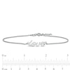 Thumbnail Image 3 of Cubic Zirconia Cursive &quot;love&quot; Anklet in Sterling Silver - 10&quot;