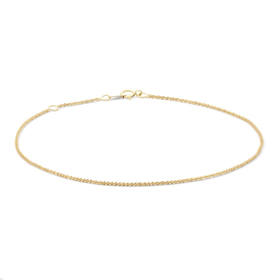 Made in Italy Sparkle Chain Anklet in 10K Solid Gold - 10"