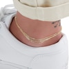 Thumbnail Image 3 of Made in Italy Layered Cable Chain Anklet in 10K Solid Gold - 10&quot;