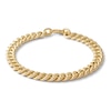 Thumbnail Image 1 of Made in Italy Reversible 6.5mm Textured Cuban Curb Chain Bracelet in 10K Hollow Gold - 7.5&quot;